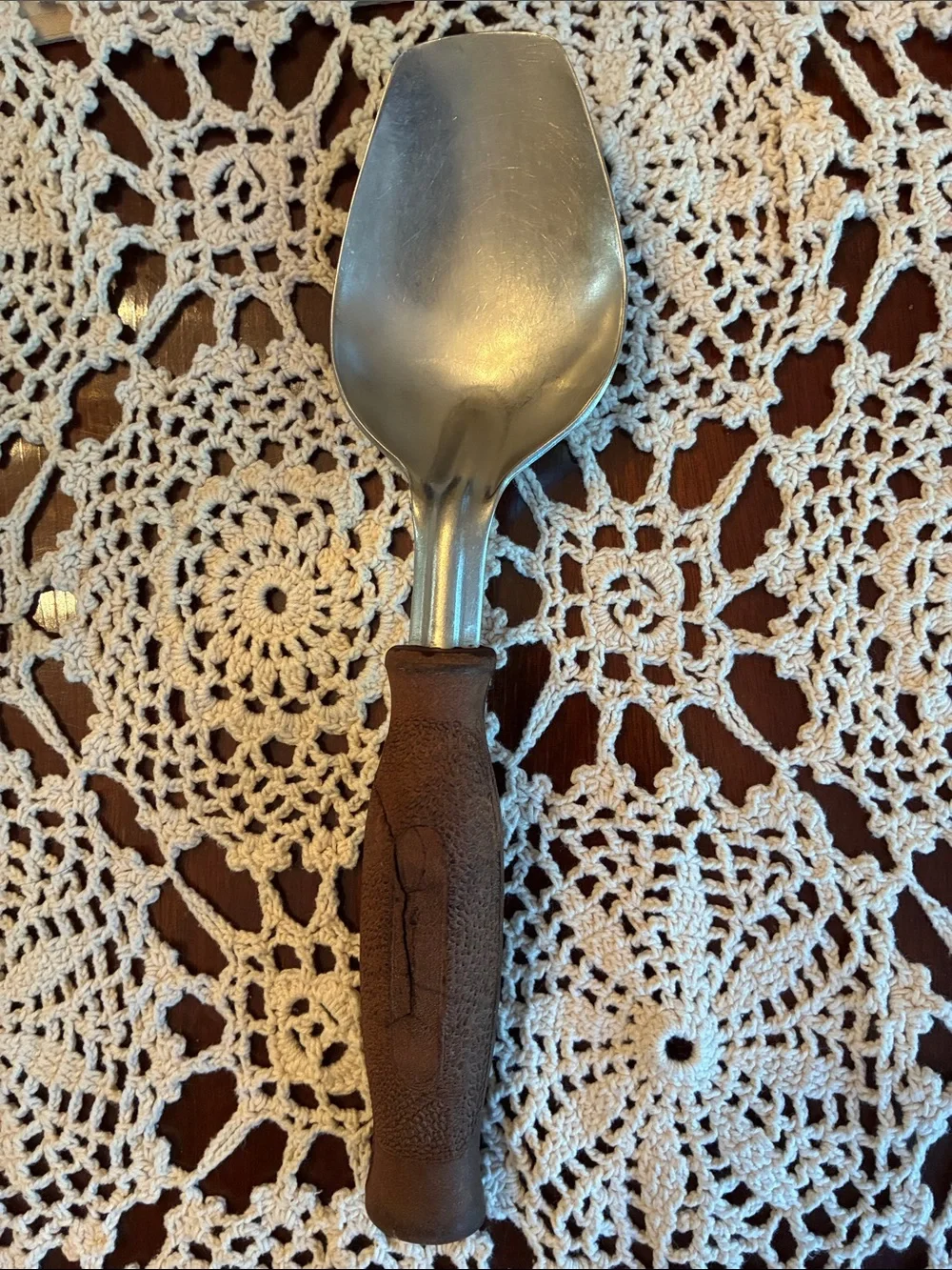 Vintage Ice Cream Scoop Spade wood Retro Kitchen metal Stainless Serving Spoon